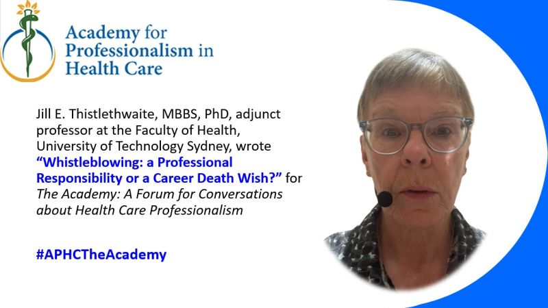 Take a look at Jill Thistlethwaite's article: lnkd.in/efajbPTk in the Academy for Professionalism in Health Care (APHC) April newsletter!