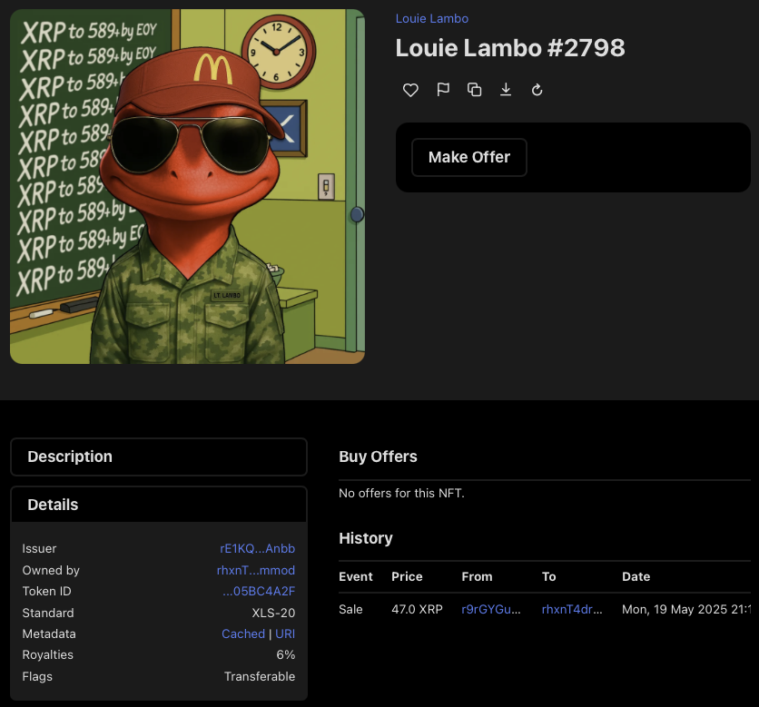 DAY 1 Whitelist is NOW LIVE!!!

🚨 JUST IN: First Sale #2798

xrp.cafe/collection/lou…