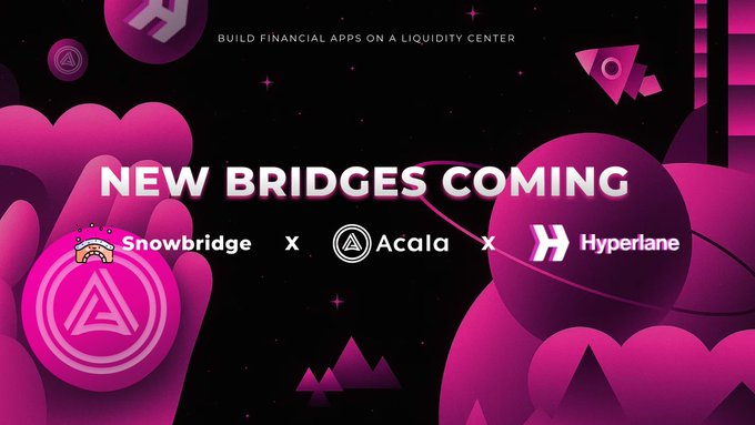 🚀 Two powerful bridges are arriving on <a href="/AcalaNetwork/">Acala</a> to supercharge interoperability and liquidity access: 

❄️ <a href="/_snowbridge/">Snowbridge</a>:
🔗 Ethereum ↔ Polkadot
✅ Trust-minimized ETH + ERC-20 transfers
⚙️ Built with XCM + Ethereum light clients
➡️ Native asset flow into the Acala