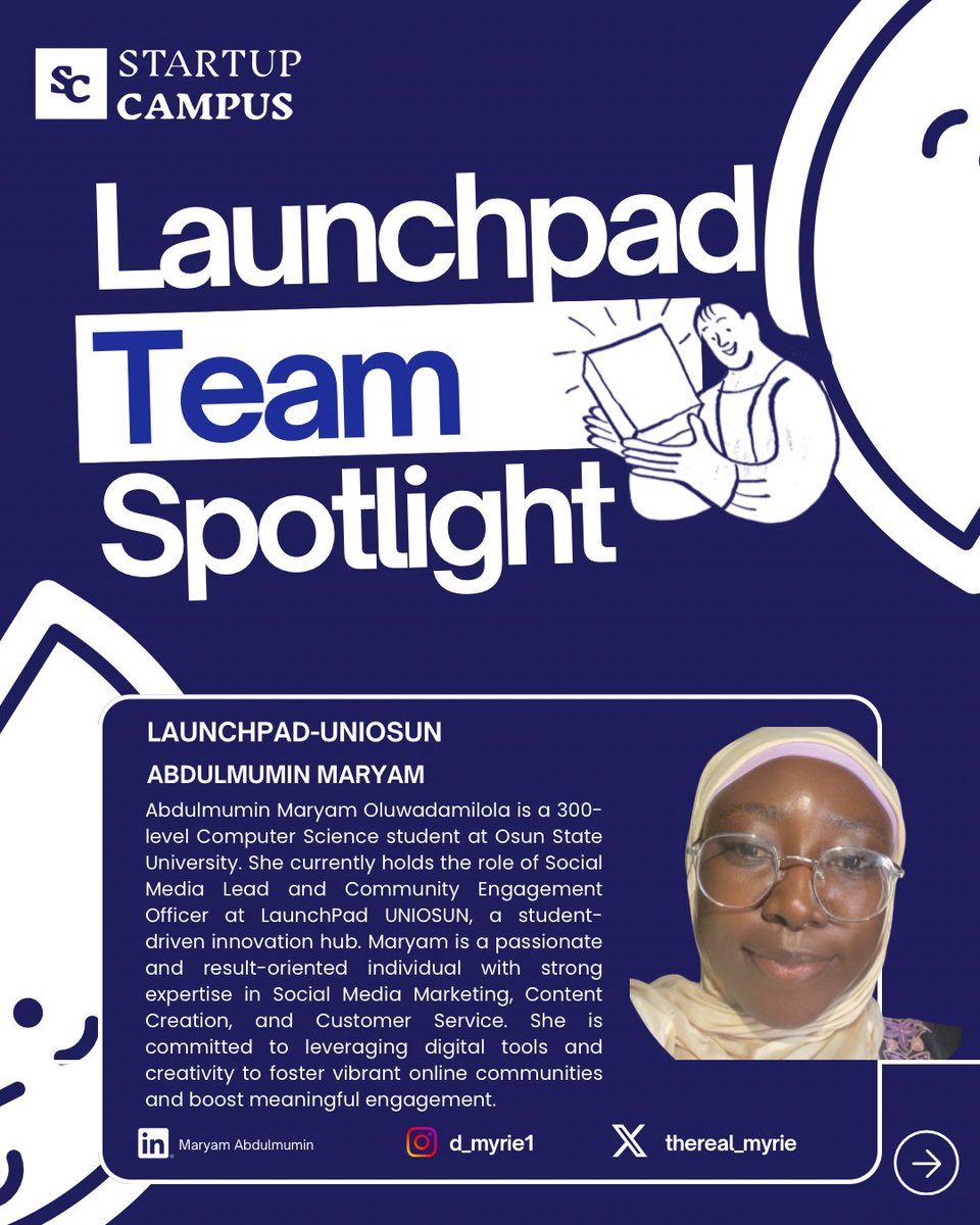 StartupCampusHQ's tweet image. Meet the UNIOSUN tech power crew! ⚡
They’re not just students — they’re builders 🛠, brand creatives 🎨, and digital changemakers 💡 shaking up campus innovation!

Wanna build with us? LINK IN BIO 🔗
#StartupCampus #LaunchpadUNIOSUN #TechOnCampus #StudentFounders #InnovationLive