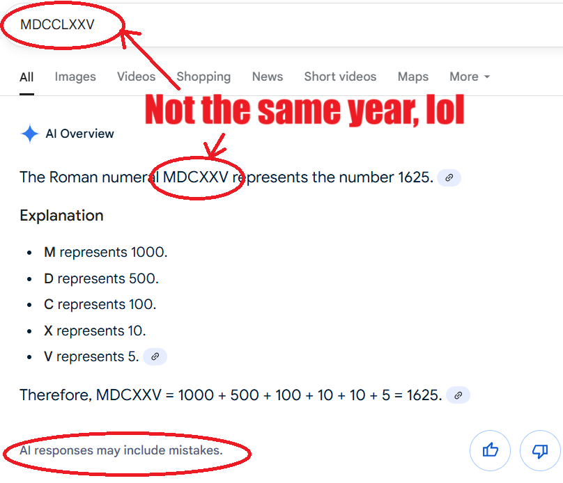 Thanks, Google. No one wants this. (1775 is the correct answer.)