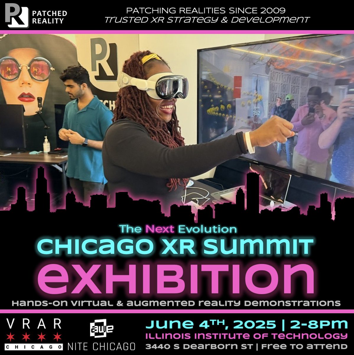 VRAR Chicago (@vrarchicago) on Twitter photo Visitors to the Patched Reality booth at the XR Summit can try out the Reach Shoulder Health games.
Also, visit their booth to enter to win a Meta Quest 3!! #TheNextEvolution #ChicagoXRSummit #PatchedReality #VisionPro #Quest #Developer <a href="/patchedreality/">Patrick O’Shaughnessey</a> Visitors to the Patched Reality booth at the XR Summit can try out the Reach Shoulder Health games.
Also, visit their booth to enter to win a Meta Quest 3!! #TheNextEvolution #ChicagoXRSummit #PatchedReality #VisionPro #Quest #Developer <a href="/patchedreality/">Patrick O’Shaughnessey</a>