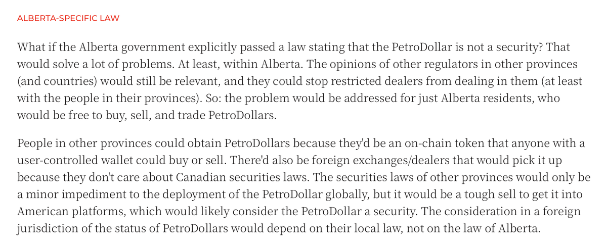 The Alberta PetroDollar: cameronhuff.com/blog/alberta-p…. 
There's no such token, but there could be. This article takes a closer look at the idea, and why it hasn't been done yet.