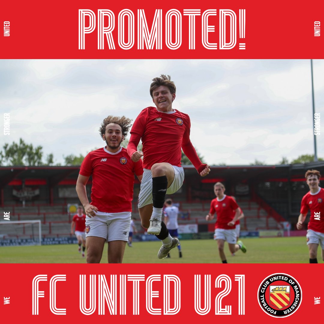 FCUnitedMcr's tweet photo. ⬆️ GOING UP!

Goals from Dom Doyle and Alfie Henstock powered our Development Team to a 2-0 victory over Kidsgrove Athletic in yesterday’s promotion playoff at Broadhurst Park

Callum Greenwood’s side will play in the North West U21 Development League Premier Division for 2025/26 https://t.co/2gyX8SuwAY