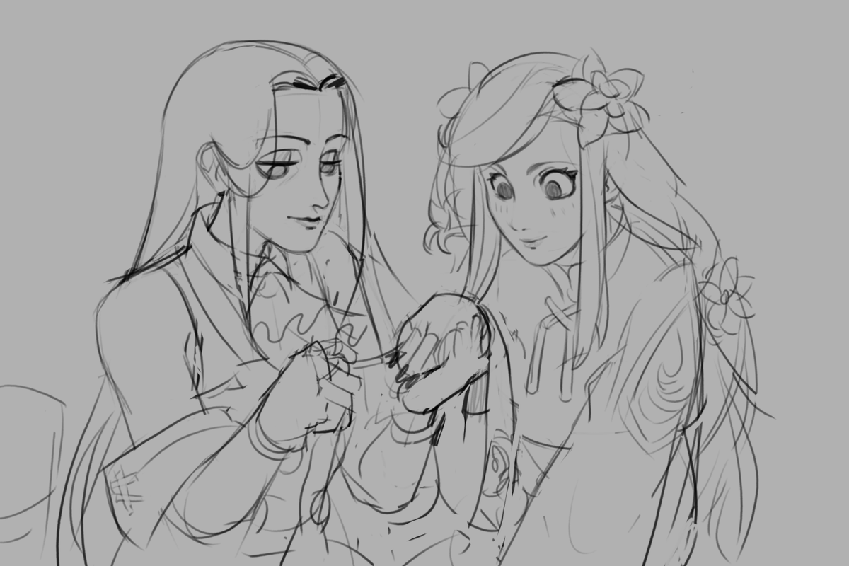 testament and dizzy hanging out sketch