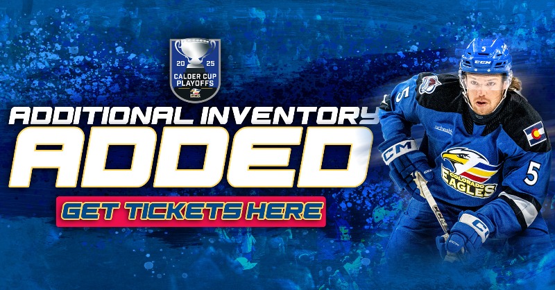 ColoradoEagles's tweet photo. We are releasing more ticket inventory for the next two games! We want Blue Arena LOUD. Grab your friends, family, or even your favorite barista. Get them before they're gone! 🎟️

#EaglesCountry #TimeToFly25