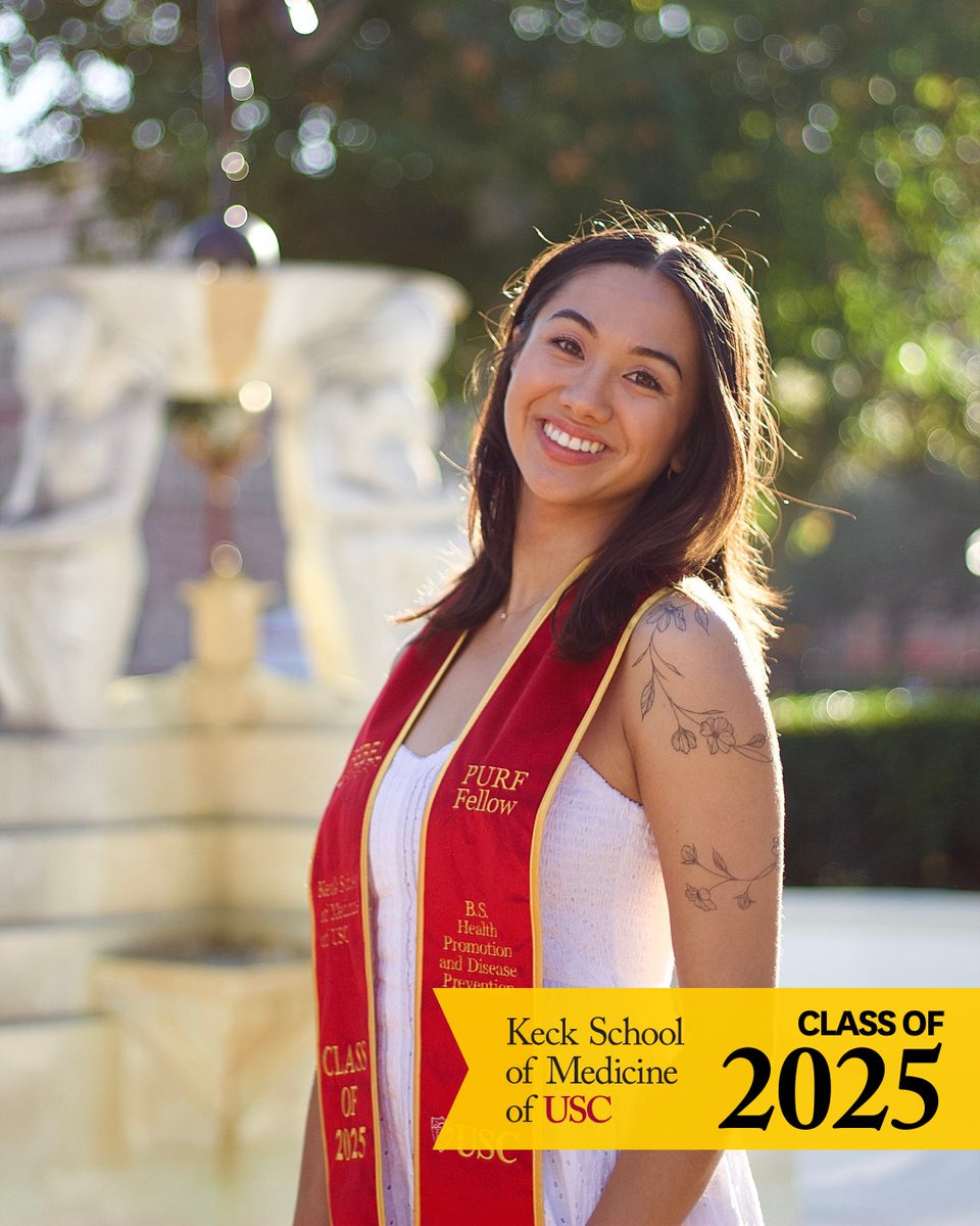 Population and Public Health Sciences at USC (@uscpphs) on Twitter photo ✨Meet Olivia Efird, our 2025 undergraduate Class Valedictorian! Efird graduates with a Bachelor of Science in Health Promotion and Disease Prevention Studies.
Congratulations on this milestone and Fight On!✌️
<a href="/RNBluthenthal/">Ricky N. Bluthenthal</a> <a href="/KECKSchool_USC/">Keck School of Medicine of USC</a> <a href="/USC/">USC</a> <a href="/USCAlumni/">USC Alumni Association</a> ✨Meet Olivia Efird, our 2025 undergraduate Class Valedictorian! Efird graduates with a Bachelor of Science in Health Promotion and Disease Prevention Studies.
Congratulations on this milestone and Fight On!✌️
<a href="/RNBluthenthal/">Ricky N. Bluthenthal</a> <a href="/KECKSchool_USC/">Keck School of Medicine of USC</a> <a href="/USC/">USC</a> <a href="/USCAlumni/">USC Alumni Association</a>