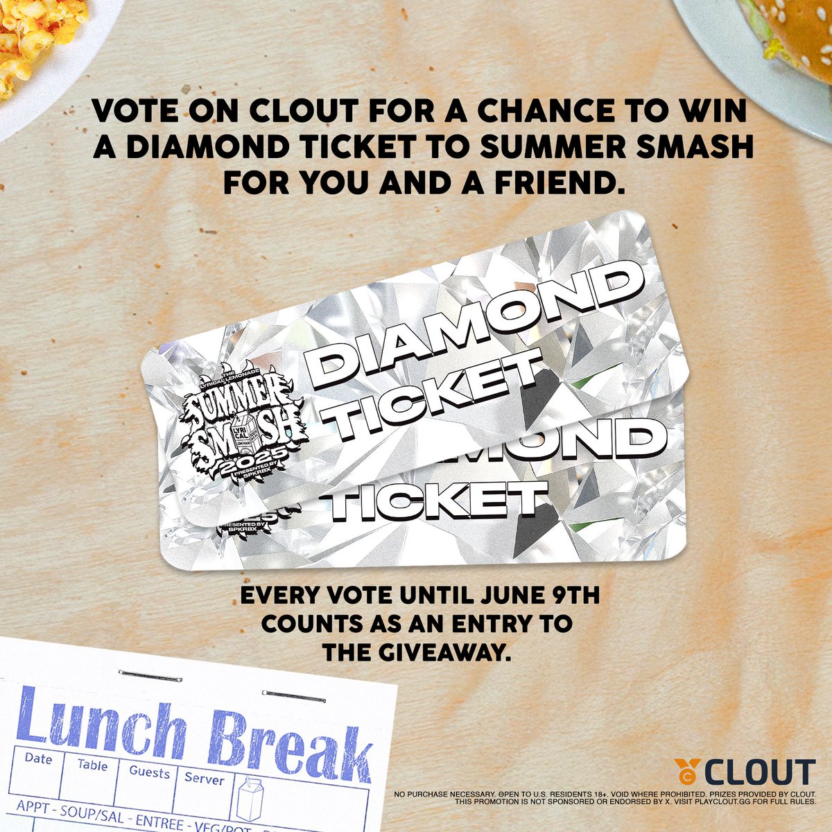 thesummersmash's tweet photo. Want a chance to win a diamond ticket to Summer Smash for you and a friend?

Visit https://t.co/8YoSzR59xb - create an account and vote, every vote is an entry to win! https://t.co/KauXPIW1MF
