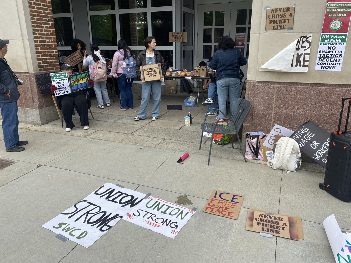 Day One of a strike called by Student Workers Collective at Dartmouth, effecting student workers at dining areas and residence halls.