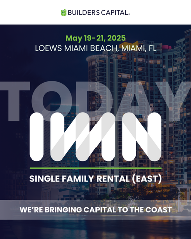 We're in Miami for IMN's Single Family Rental forum! Join Builders Capital and top industry leaders to explore SFR market trends.

See you in Miami!