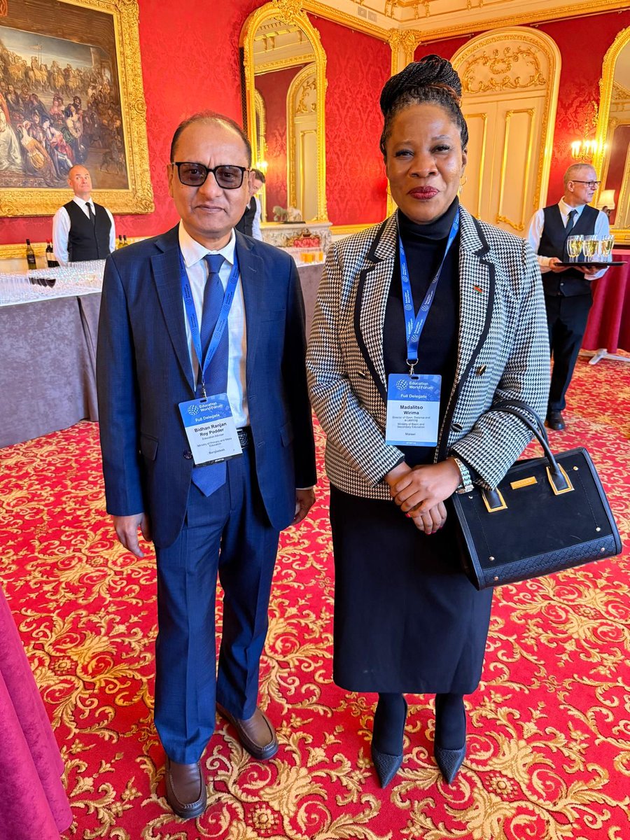 Hon. Minister of Education, Madalitso Kambauwa Wirima, is representing Malawi at #EWF2025 in London — the world’s largest gathering of education ministers.
Pictured with UK Education Secretary Rt Hon Bridget Phillipson at Lancaster House. 
 #EWF2025 #MalawiAtEWF #InvestInPeople