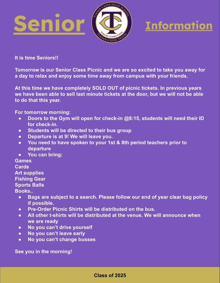 Timber Creek HS Class of 2025 tweet media