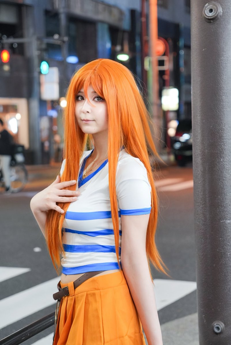 My pre-time skip nami cosplay with long hair 🐈… 泥棒猫 #nami #ONEPIECE #cosplay #tokyo #japan