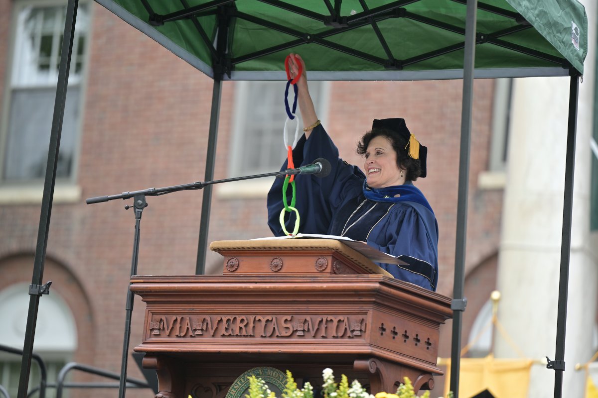University of Vermont (@uvmvermont) on Twitter photo What a magical and heartfelt farewell at Commencement! <a href="/UVMPattyPrelock/">Patricia A. Prelock</a>
inspired our grads to embrace community as she linked our core values (w/a touch of magic). Thank you for 30 years of service, & best wishes at U of A! You’ll always be a part of the Catamount family! What a magical and heartfelt farewell at Commencement! <a href="/UVMPattyPrelock/">Patricia A. Prelock</a>
inspired our grads to embrace community as she linked our core values (w/a touch of magic). Thank you for 30 years of service, & best wishes at U of A! You’ll always be a part of the Catamount family!