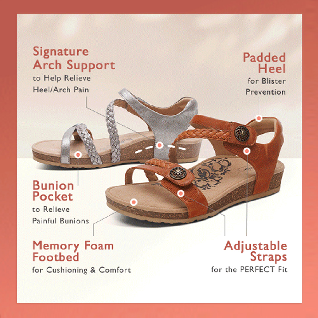 Every detail, designed with your feet in mind 🦶 From arch support to bunion relief, the Jillian brings you comfort where it counts 👡 Shop our #1 best-selling sandal here: bit.ly/3voMjA4