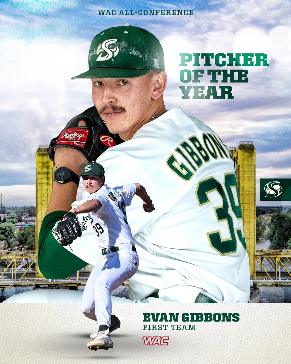 Sac State Baseball (@sacstbaseball) on Twitter photo πΎπππππΌππ πππΌπ πππ½π½πππ!
Named <a href="/WACsports/">The Western Athletic Conference</a> Pitcher of the Year & All-WAC first team
βΎοΈ 1st Hornet to earn WAC Pitcher of the Year honors
βΎοΈ 9-2, 4.34 ERA & 61 strikeouts in 83 innings
βΎοΈ Leads the WAC in wins & innings, t10th in strikeouts
#StingersUp πΎπππππΌππ πππΌπ πππ½π½πππ!
Named <a href="/WACsports/">The Western Athletic Conference</a> Pitcher of the Year & All-WAC first team
βΎοΈ 1st Hornet to earn WAC Pitcher of the Year honors
βΎοΈ 9-2, 4.34 ERA & 61 strikeouts in 83 innings
βΎοΈ Leads the WAC in wins & innings, t10th in strikeouts
#StingersUp