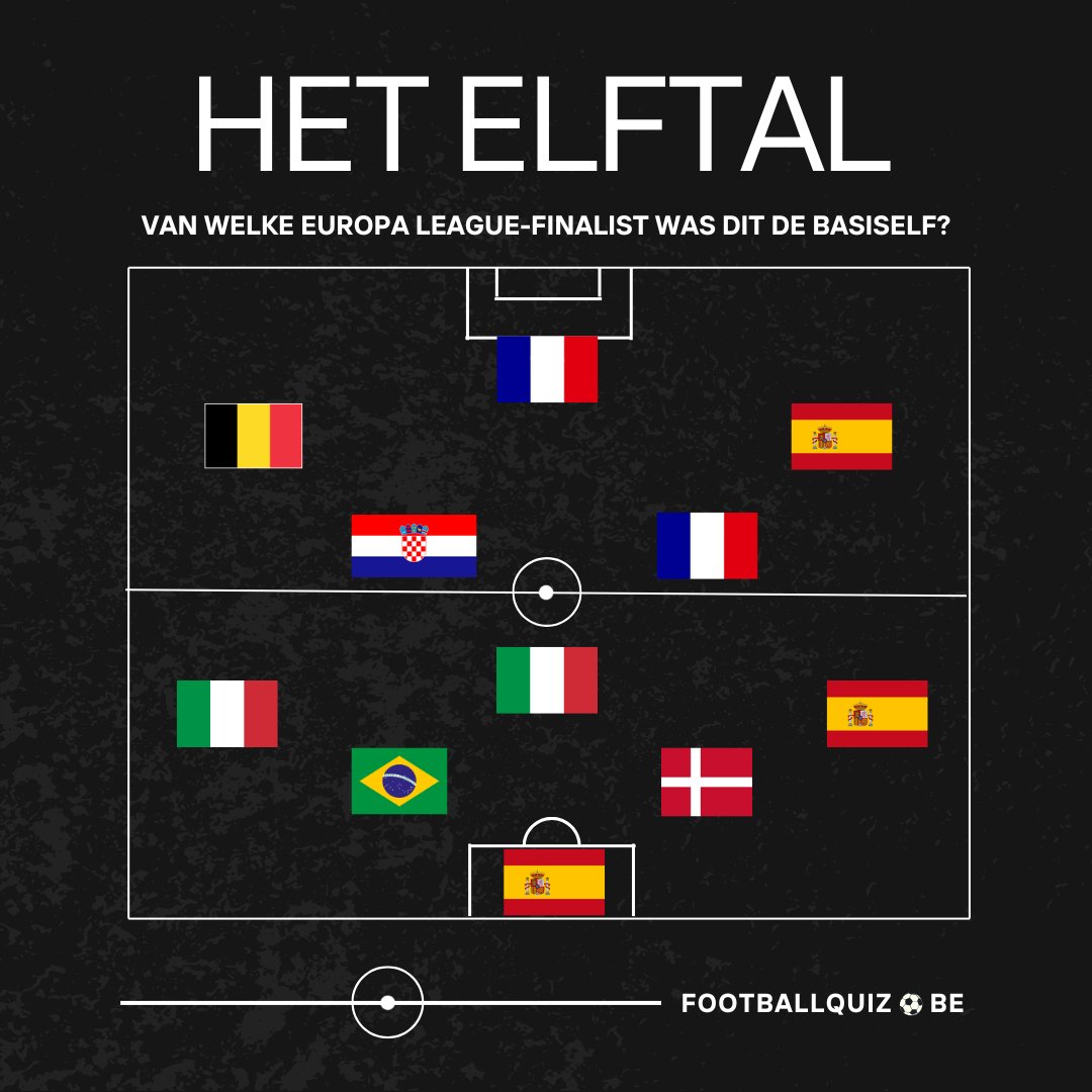 FootballquizBE's tweet photo. 🏆 Straks de Europa League-finale tussen Man United en Spurs! 

⚽️ Maar herken jij deze finalisten aan de hand van de nationaliteiten van hun basiself? 

#UELFinal #Voetbalquiz #Footballquiz #EuropaLeague #EuropaLeagueFinal https://t.co/AzRUzyKIrq
