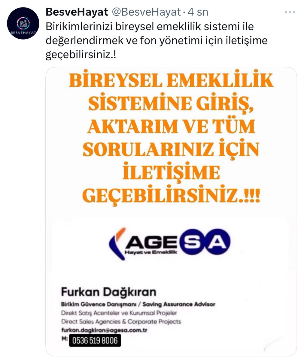 BesveHayat (@besvehayat) on Twitter photo <a href="/MertBasaran_inv/">Mert Başaran</a> Bireysel emeklilik sistemine giriş, fon yönetimi ve tüm sorularınız için iletişime geçebilirsiniz.! <a href="/MertBasaran_inv/">Mert Başaran</a> Bireysel emeklilik sistemine giriş, fon yönetimi ve tüm sorularınız için iletişime geçebilirsiniz.!