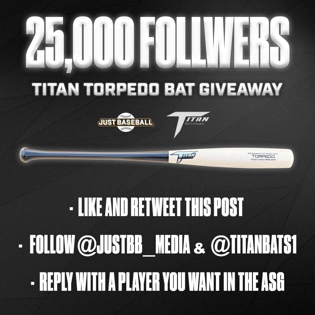 🚨Just Baseball 25k Torpedo Bat Giveaway🚨

Follow these steps to enter!