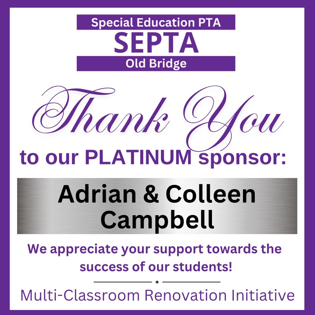 We are incredibly honored to recognize Adrian &amp; Colleen Campbell as a Platinum Sponsor for our Multi-Classroom Renovation Initiative! 

Your generosity and support of SEPTA, is greatly appreciated and will make a lasting impact on the success of our students and programs!