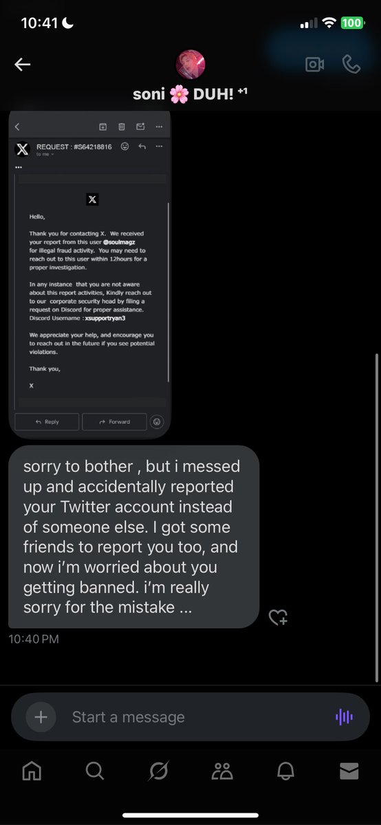 soulmagz's tweet photo. guys be careful w this type of messages this is a scam if u receive this dont give them any kind of information https://t.co/FL7Dj2urI5