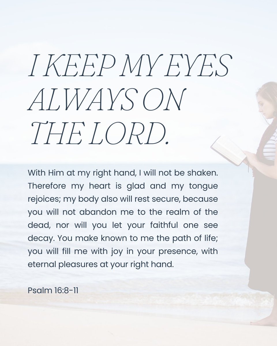 There is a quiet strength in keeping my eyes on the Lord. Even in uncertainty, I will not be shaken—for He is near. My heart finds joy, my soul finds rest, &amp; my life is held in His faithful hands. In His presence, there is a joy the world can't give &amp; a hope that never fades away