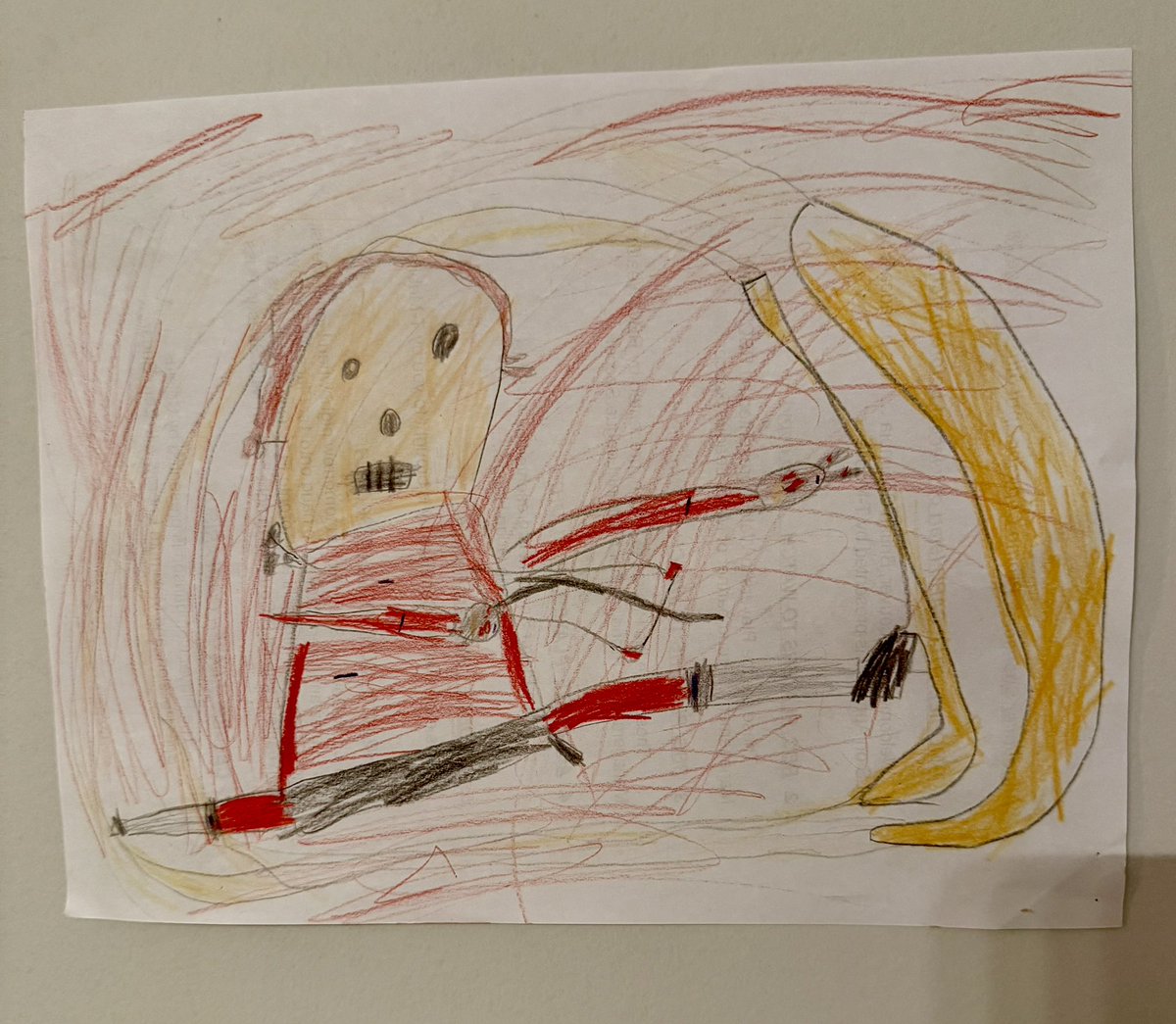 Title: Sparrow doing split
Technique: Colour pencils on recycled printer paper 
Artist: Matías (age 6)

#ApexLegends | <a href="/PlayApex/">Apex Legends</a>