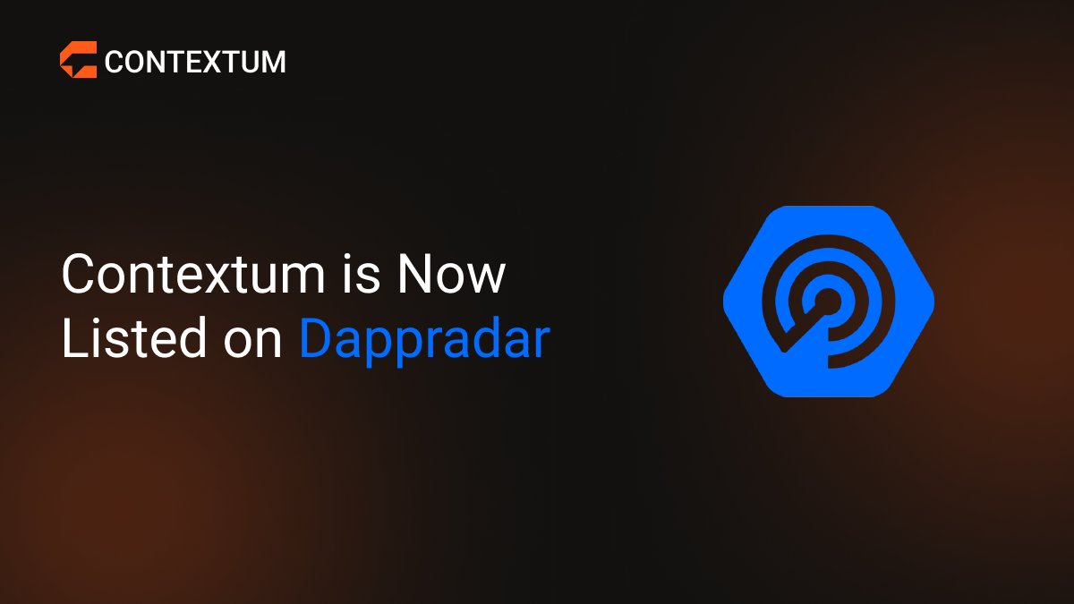 Contextum is now listed on DappRadar

Contextum $CTXM has been officially indexed on <a href="/DappRadar/">DappRadar</a>. This listing provides public access to on-chain activity, contract data, and user metrics.

The integration supports our goal of maintaining transparency as we continue development of