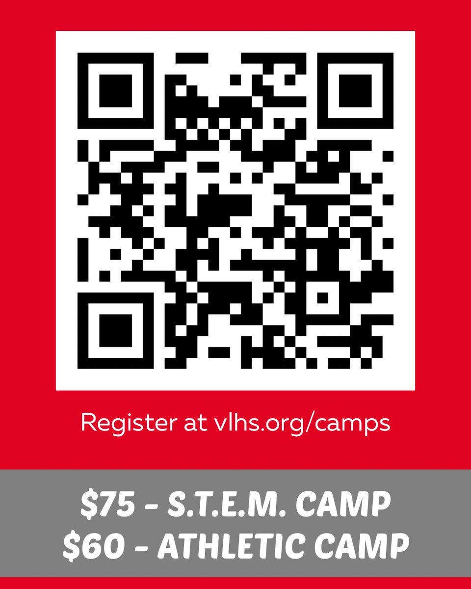 ValleyLutheran's tweet photo. June 2 - 5
🏐 Volleyball 
5th - 9th grade (9:00 AM - 11:00 AM)

🏀 Girls Basketball 
5th - 9th grade (12:00 PM - 2:00 PM)

👨‍🔬STEM 
5th - 6th grade (2:00 PM - 4:00 PM)

Athletic Camps: $60
STEM Camp: $75

(2/3) https://t.co/EikdhUDdLI