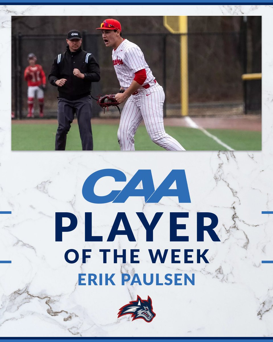 Coastal Athletic Association (@caasports) on Twitter photo ⚾️ #CAABaseball Co-Player of the Week
Erik Paulsen batted .429 (6-14) with a double, homer, five runs and six RBI’s in <a href="/StonyBrookBASE/">Stony Brook Baseball</a>'s series sweep of Monmouth
📰 tinyurl.com/529hhnjp ⚾️ #CAABaseball Co-Player of the Week
Erik Paulsen batted .429 (6-14) with a double, homer, five runs and six RBI’s in <a href="/StonyBrookBASE/">Stony Brook Baseball</a>'s series sweep of Monmouth
📰 tinyurl.com/529hhnjp