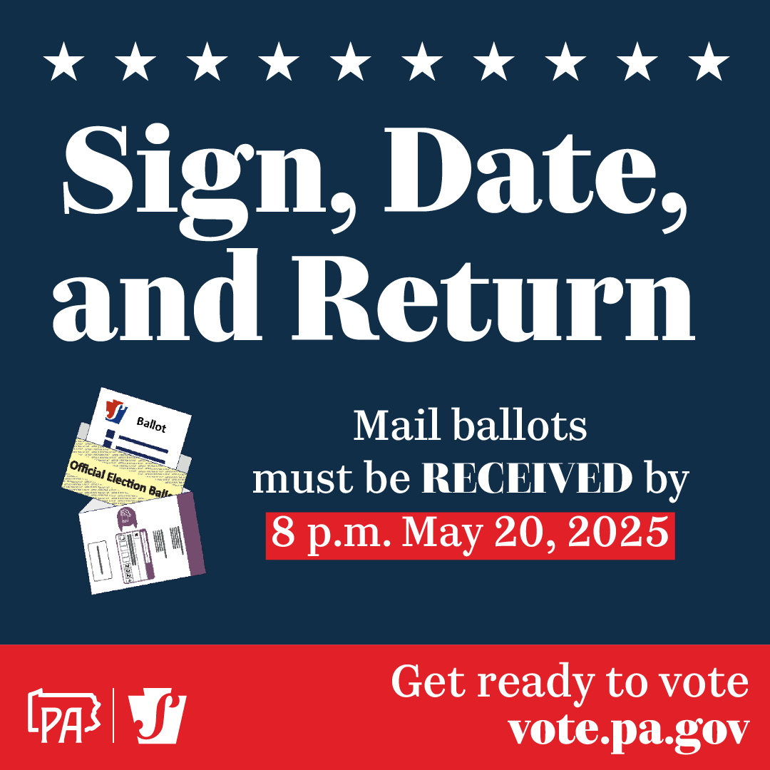 Still have your mail ballot? Return it to your county election office or designated drop-off location NOW. 

Mail ballots must be RECEIVED by your county election office by 8 p.m. Election Day.   

A postmark by that time is not sufficient. Find a drop-off location: