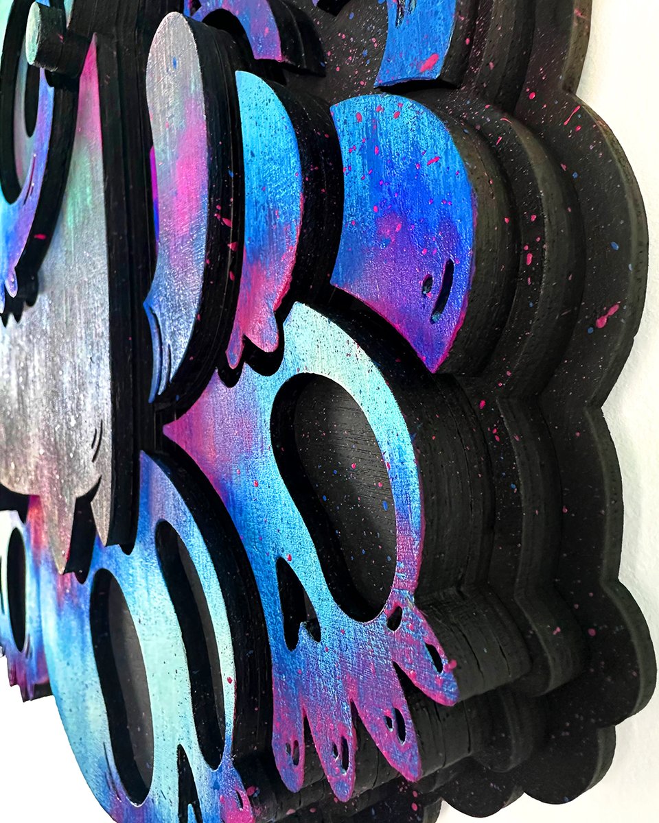Opening May 22nd! The most complicated of the 3 pieces I'll have in the <a href="/ThinkspaceArt/">Thinkspace Projects</a> Elevate show <a href="/BSMTSPACE/">BSMT Space</a> in London!

I layered 46 pieces of wood 10 layers high to create this painting!
