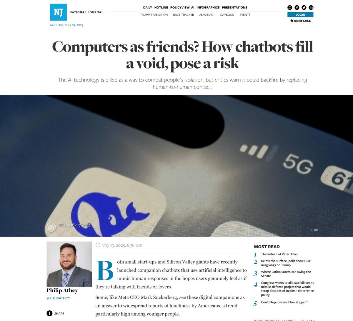 Jaimie Arona Krems (@jaimiekrems) on Twitter photo Interested in 🤖 AI FRIENDS/ CHATBOTS ? 🤖
I talked about their (hidden) costs + some benefits in the <a href="/nationaljournal/">National Journal</a>
Link to free article (ltd time)👇
nationaljournal.com/s/728495/compu…
h/t <a href="/mollygracesmith/">Molly Smith</a> (👀her PoPS pre-print: osf.io/preprints/psya… ) Interested in 🤖 AI FRIENDS/ CHATBOTS ? 🤖
I talked about their (hidden) costs + some benefits in the <a href="/nationaljournal/">National Journal</a>
Link to free article (ltd time)👇
nationaljournal.com/s/728495/compu…
h/t <a href="/mollygracesmith/">Molly Smith</a> (👀her PoPS pre-print: osf.io/preprints/psya… )