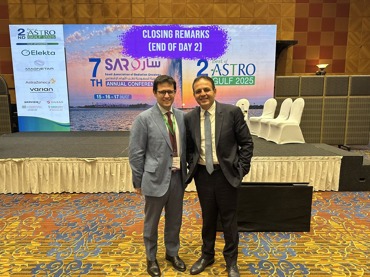 TamerRefaatMD's tweet image. Back in Chicago after an inspiring #SARO2025 &amp;amp; #BestofASTROGulf 🇸🇦 @SARO_KSA @ASTRO_org. Grateful for the warm hospitality, engaging sessions, and meaningful connections — including finally meeting Dr. @LCUBLD from @ESTRO_RT. Excited for continued global #RadOnc collaboration! 🌍