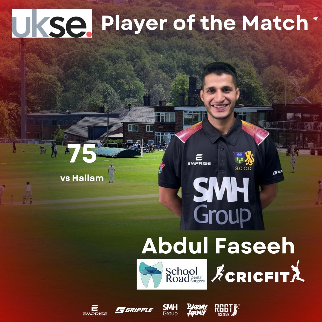 SheffieldColCC's tweet photo. UKSE Player of the Match
Another excellent weekend for the 1st team with 3 wins out of 3.
Here’s the standout performers from the weekend and this week’s UKSE Player of the Matches.
#UKSE #Cricket #PlayerOfTheMatch #ClubCricket #CricketSeason #ManOfTheMatch https://t.co/u9zop6o3RO