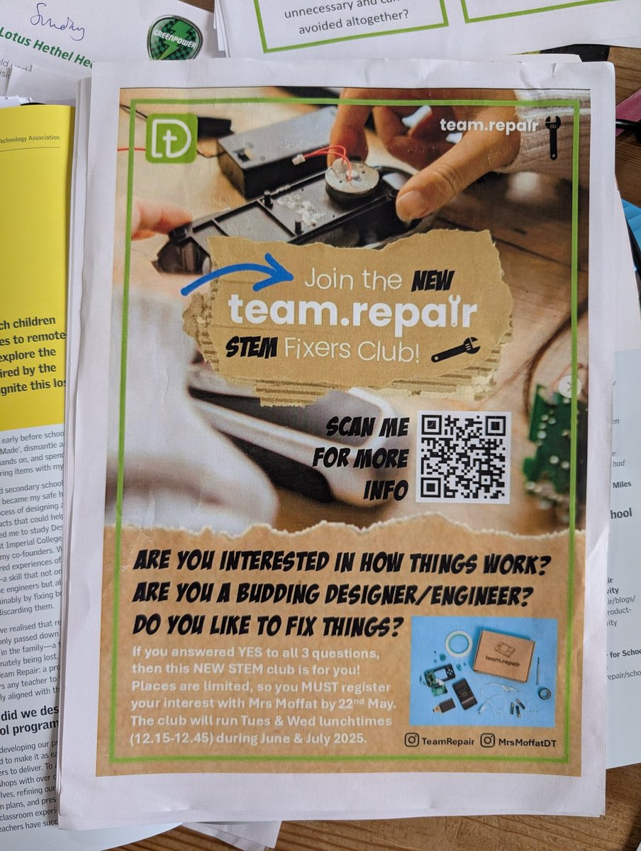 Great to see <a href="/theteamrepair/">Team Repair</a> also featured in the <a href="/DTassoc/">Design & Technology Association</a> Practice Magazine, which arrived on the same day as our class set of game controllers that need fixing! Can't wait to share with our budding designers &amp; engineers <a href="/AldermanHigh/">Alderman Peel High School (Wensum Trust) Official</a> as part of our new #STEM club 🔧 #aphsdt