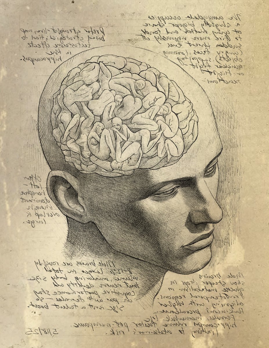 Study of the Male Brain (Art by Tu Bui) #drawing #brain