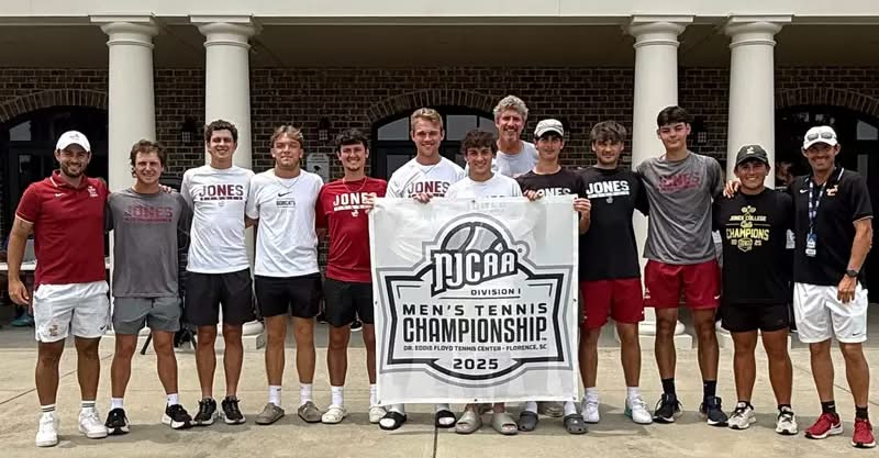 JonesCollege_'s tweet photo. 📣 Big serve. Bigger win. Matias Ruiz makes history as Jones College’s first-ever NJCAA DI National Champion in Men’s Tennis! Plus, our Bobcats placed 12th overall in the nation! 💪

Champions mindset, only! 

https://t.co/zRVWviHK3j

#IAmJC #WeSeeYouHere https://t.co/tqmtvYVTia
