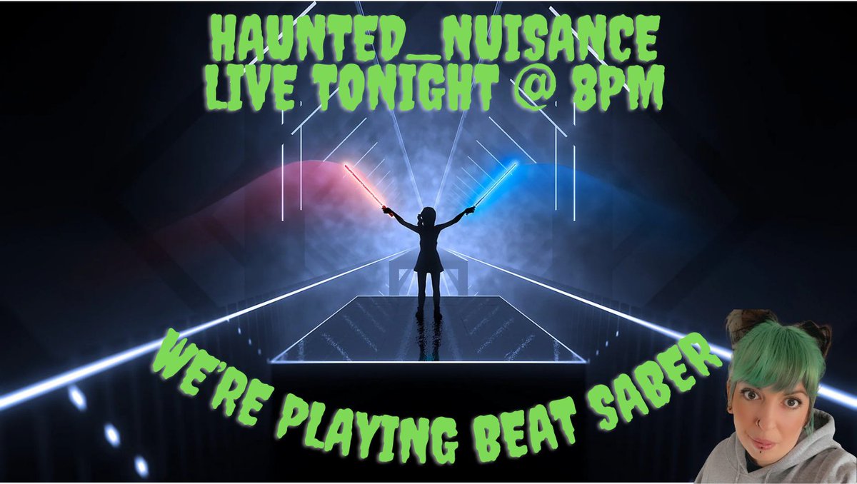 HauntedNuisance's tweet photo. Happy Monday Picklettes!
I hope you have an amazing Monday. Just so you all know I will be live tonight at 8PM BST playing a bit of Beat Saber! Not done this in ages so it will be a laugh to see me struggle! 
#KickStreaming #streamer #VR #BeatSaber #girlgamer #VerificationPush https://t.co/vuiVdizNLW