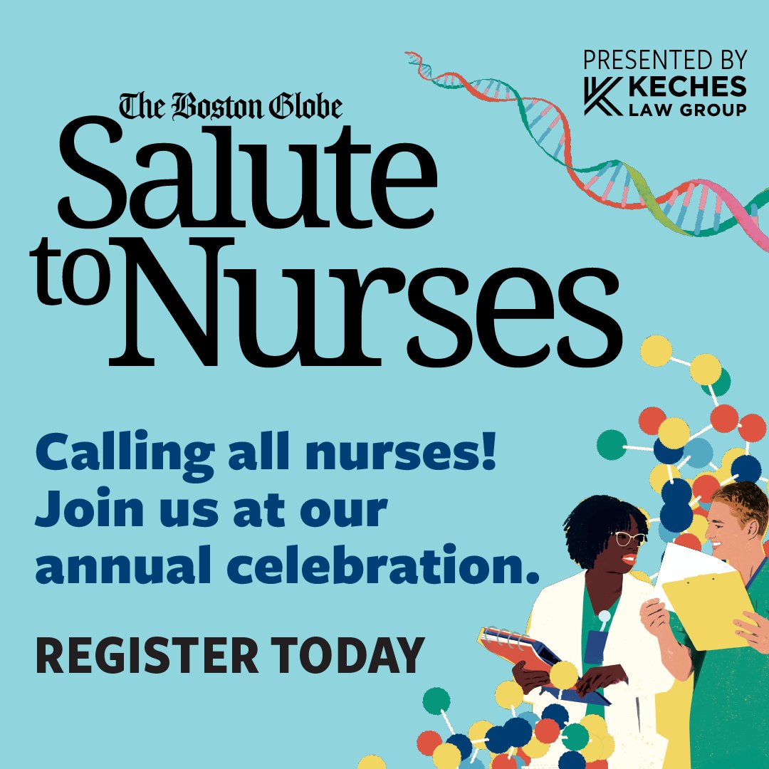 globeevents's tweet photo. Join us TOMORROW for an evening celebrating nurses at The Boston Globe’s Salute to Nurses event, presented by Keches Law, on May 20 at 6:00 PM at The Grand in Seaport!

Tickets are free for nurses. Register here: https://t.co/kxgFcA1fWK https://t.co/XPvyhEsIgw