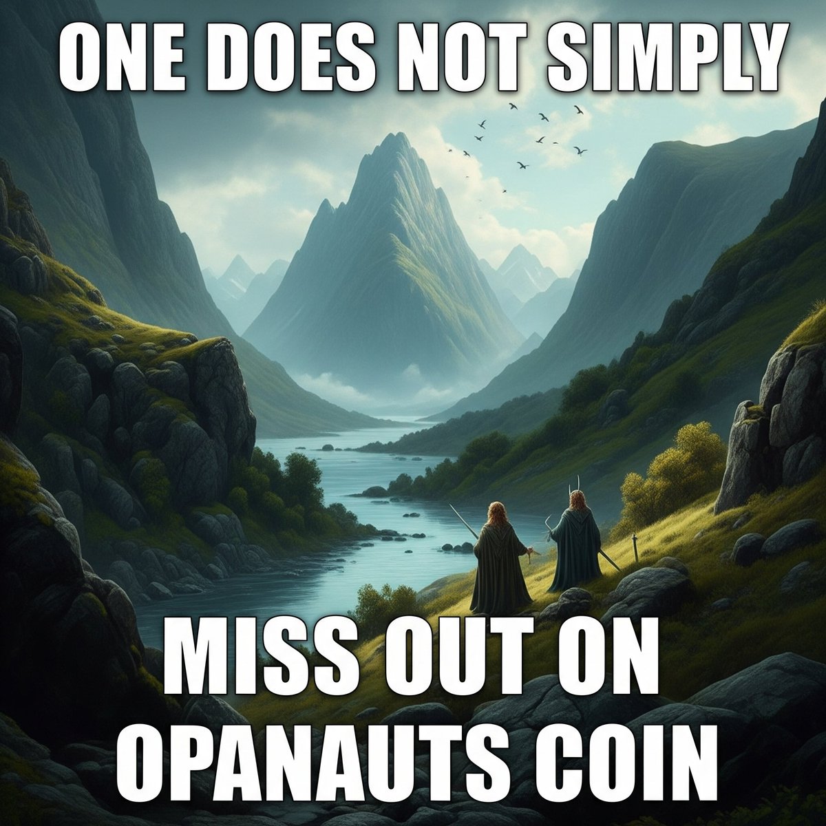 One does not simply... MISS OUT ON OPANAUTS COIN! ⛰️😂 Journey to the most epic meme coin in the land! Join the Opanauts community for adventure, laughs, and maybe even some treasure. Follow us and let's explore this crypto landscape together! #Opanauts #MemeCoin