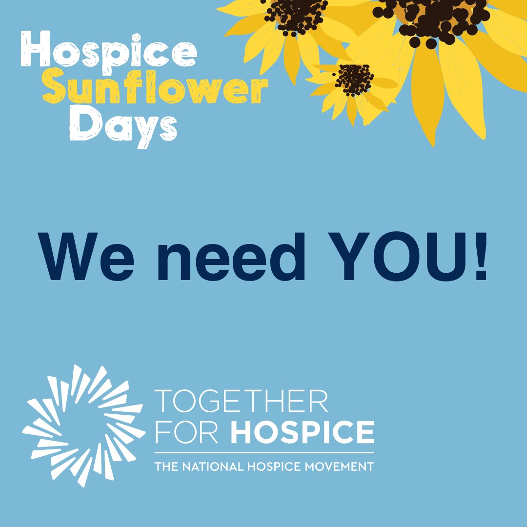 Hospice #SunflowerDays wouldn’t be possible without our fantastic volunteers and this year will be no different, we need YOU!
 
 If you would like to volunteer on Friday 6th or Saturday 7th June, you can find contact details for your local hospice at togetherforhospice.ie/hospices/