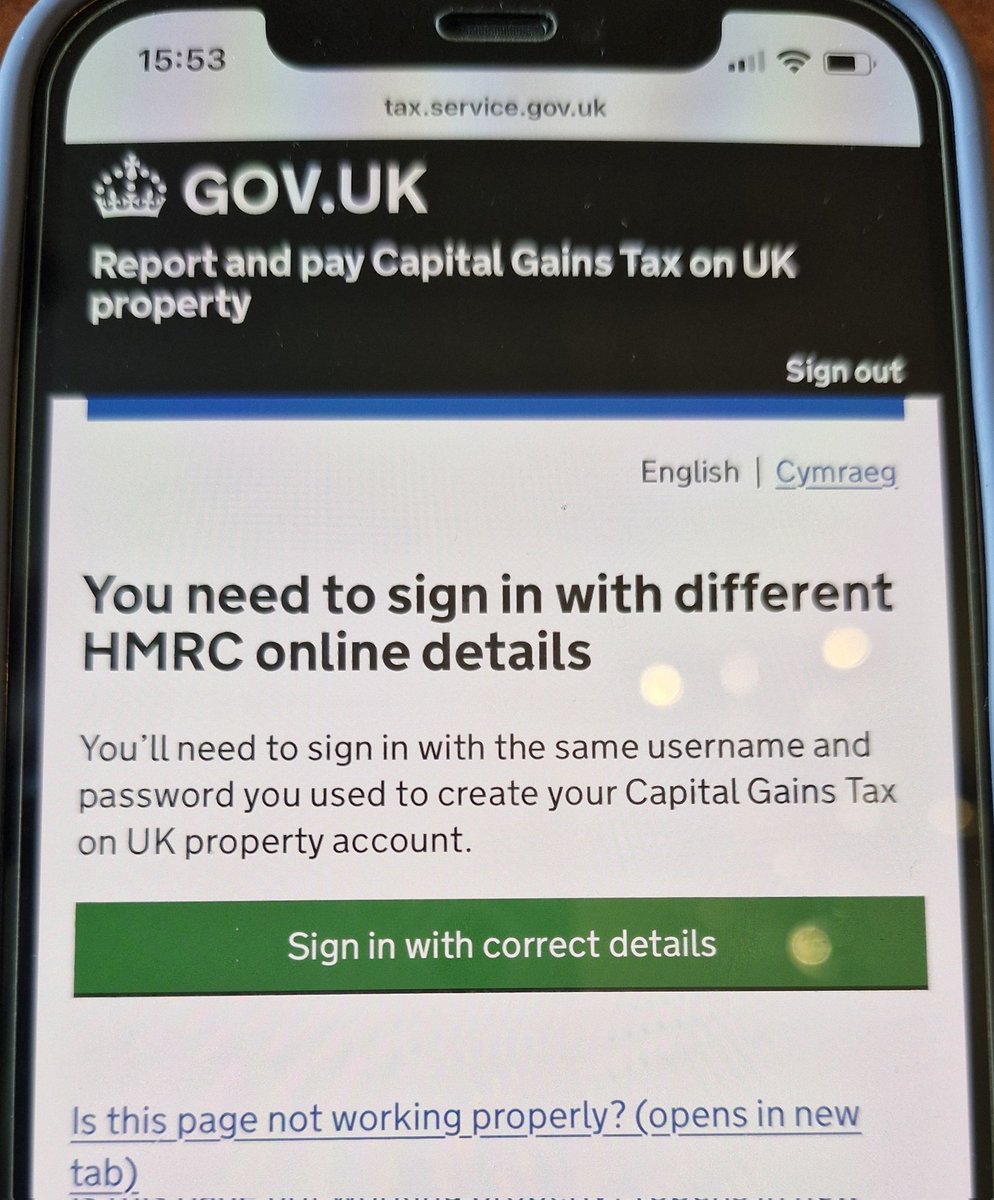 HustonTax's tweet photo. What's wrong with the #HMRC CGT registration service? Client in with me, created her Personal Tax Account,  then wanted a CGT on Property account. Constant errors, on different browsers and mobile. @HMRCcustomers please fix. https://t.co/pld6NSJKYe