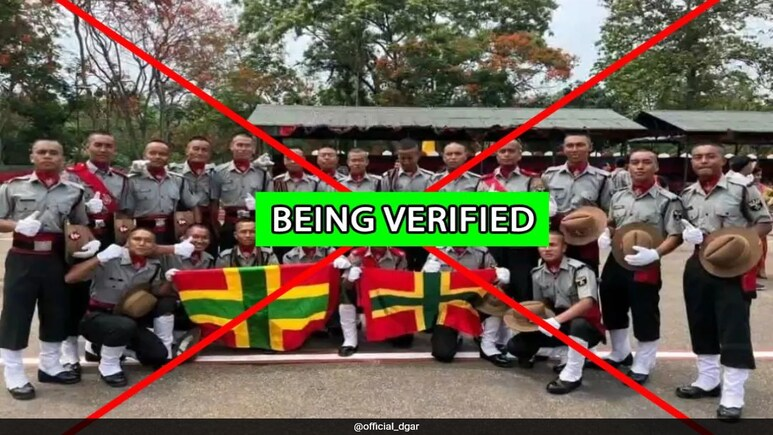 ndtv's tweet photo. "Authenticity Of Photo Being Verified": Assam Rifles On "Militant Flag" Pic Row https://t.co/n1rRV3WA57 https://t.co/gRC5Z3zfEx