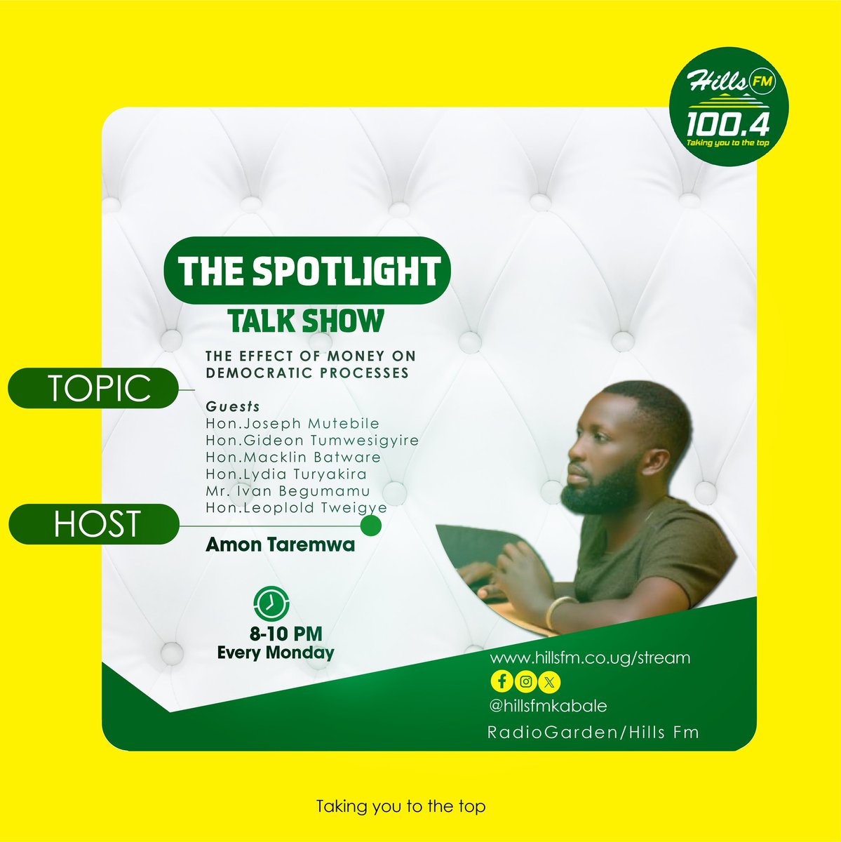 hillsfmkabale's tweet photo. #hillsfmspotlite
Join our conversation and give your opinion
Stream https://t.co/aJpDbhJxxI
#Spotlite
#Takingyoutothetop https://t.co/oaOnXTrlEF