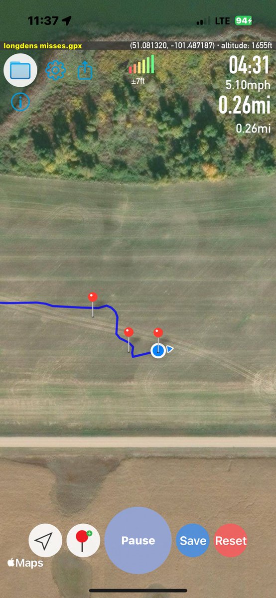 LtdSairs's tweet photo. Map derived from stone picking track where ai flagged my “misses”. Picker now too slow. Run n’ gun with SXS. 200ac/hr! The stones I’ve picked have never caused grief. The ones I’ve missed are the offenders. Taking aim on offenders now! #StoneSight #GetStonesOffFast https://t.co/qeVYxbDHeL