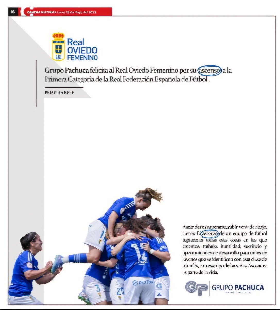 💙 <a href="/GrupoPachuca/">Grupo Pachuca</a> 

#RealOviedoFemenino 🔵⚪️