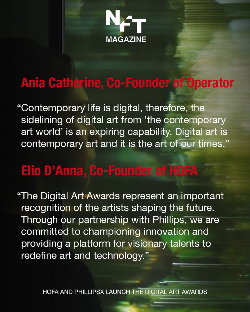 HOFA Gallery and PhillipsX launched their inaugural Digital Art Awards…

🔗 nft-magazine.com/article/hofa-a…