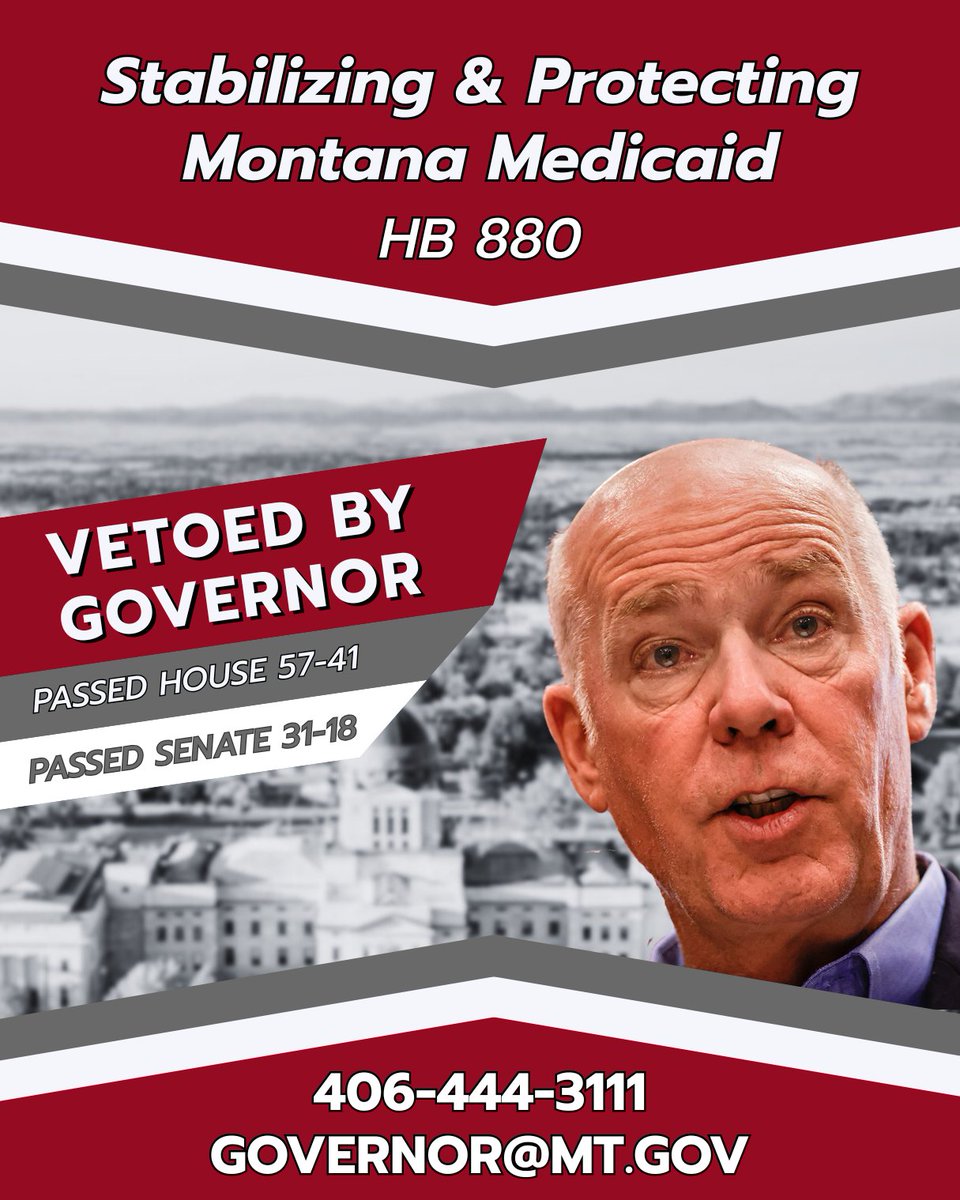 MTHouseDems's tweet photo. Gov. Gianforte recently vetoed a number of bills from House Dems to make government more transparent, to protect MT Medicaid, to keep firefighters safe, to make insurance cover hearing aids, and to defend recreation on MT's rivers. https://t.co/xAJfMk8JVe
