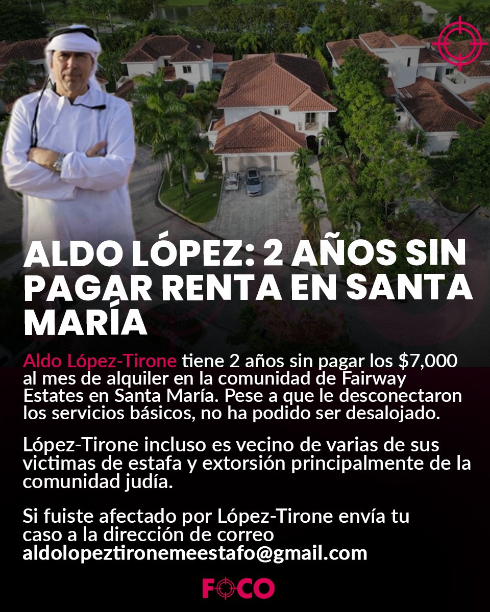 Así cualquiera se la da de Rabi Blanco - Aldo López-Tirone lleva 2 años sin pagar renta en Santa Maria.